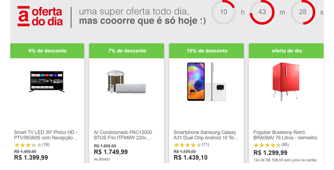 Ofertas do dia da Americanas