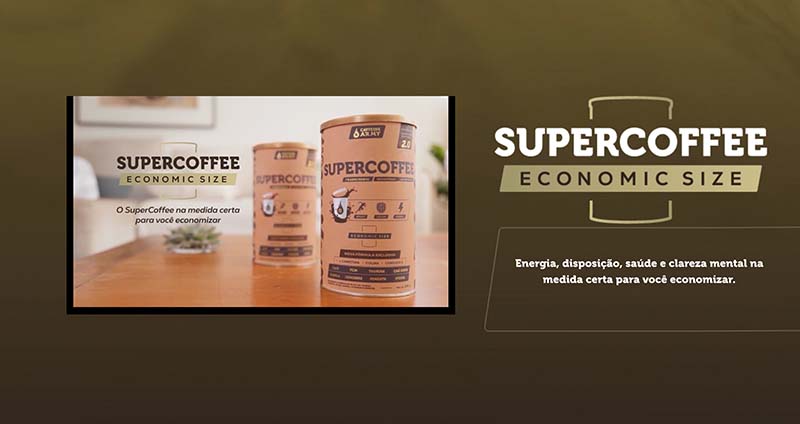 Uso de vídeo em página de produto da Caffeine Army